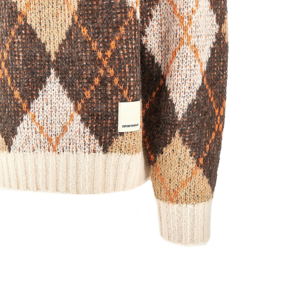Lozenge jacquard alpaca blend sweater