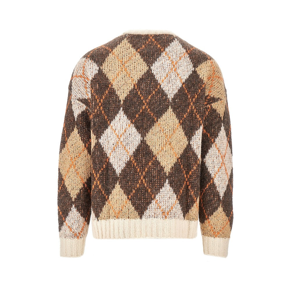 Lozenge jacquard alpaca blend sweater