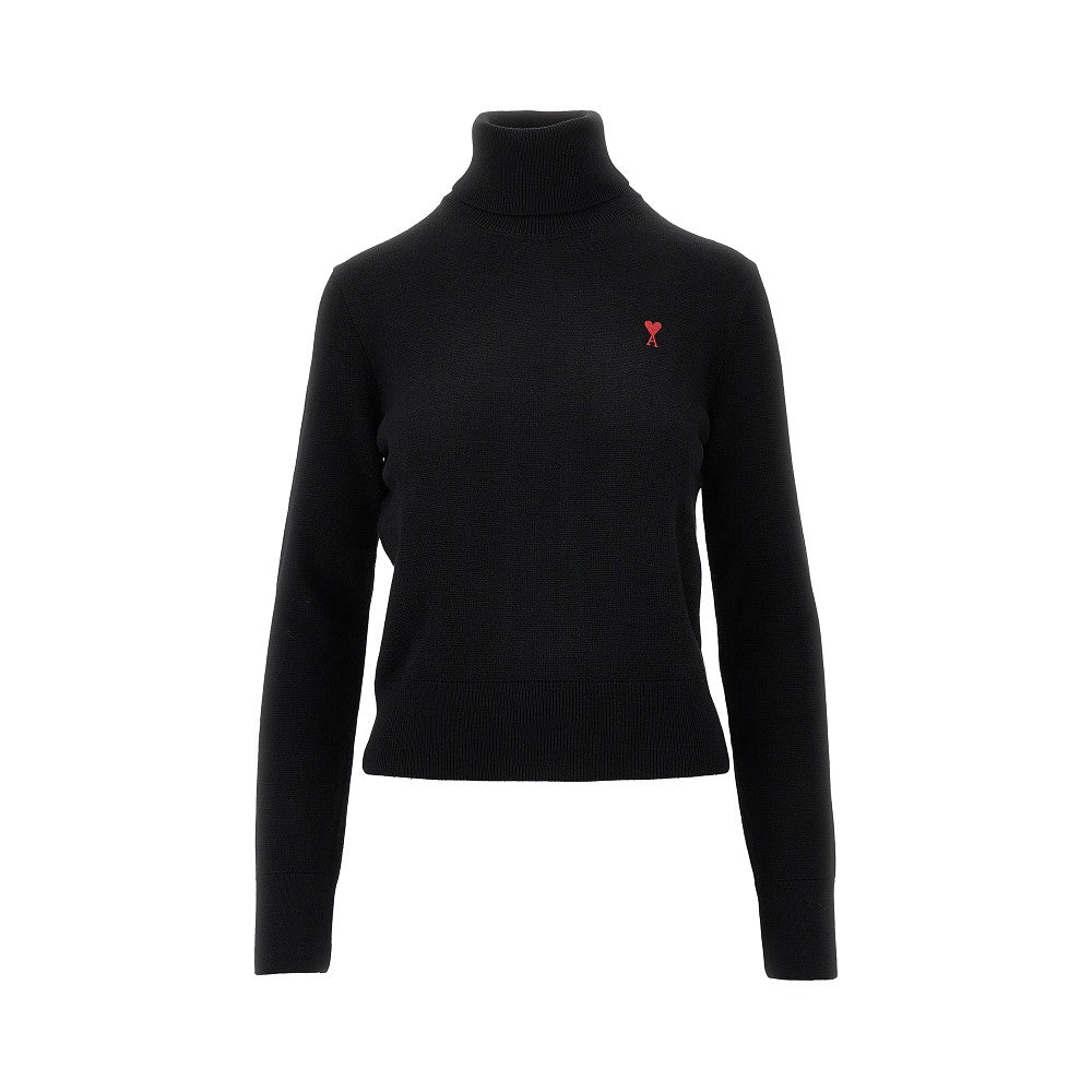 Ami de Coeur embroidery turtleneck sweater