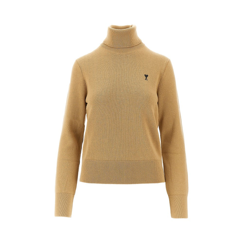 Ami de Coeur embroidery turtleneck sweater