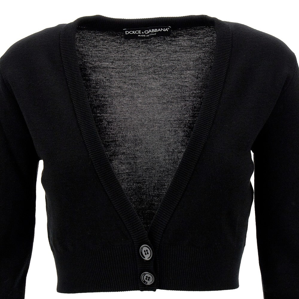 Virgin wool cropped cardigan
