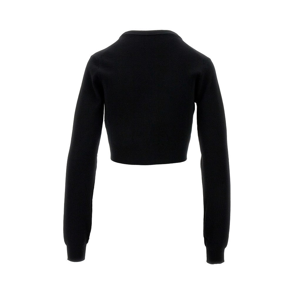 Virgin wool cropped cardigan