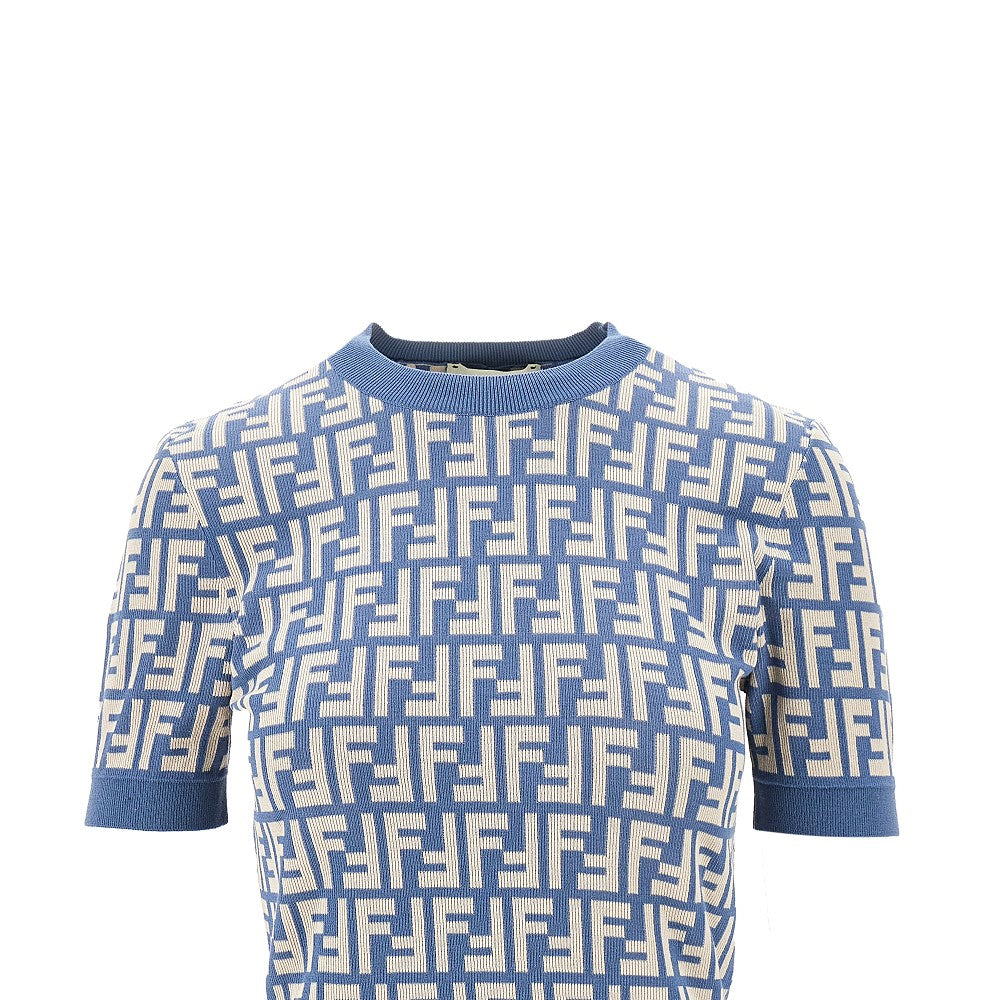 Top a manica corta in maglia FF
