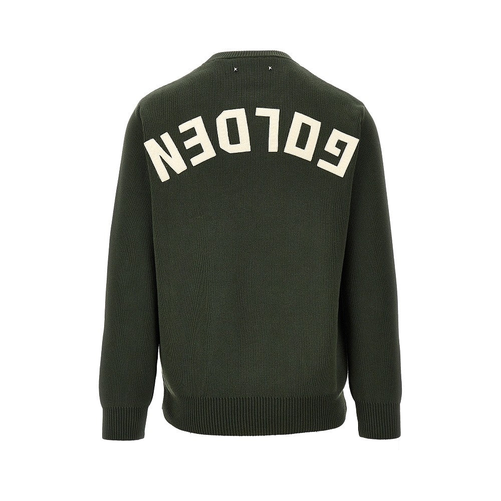 Pullover in misto cotone con patch 'Golden'