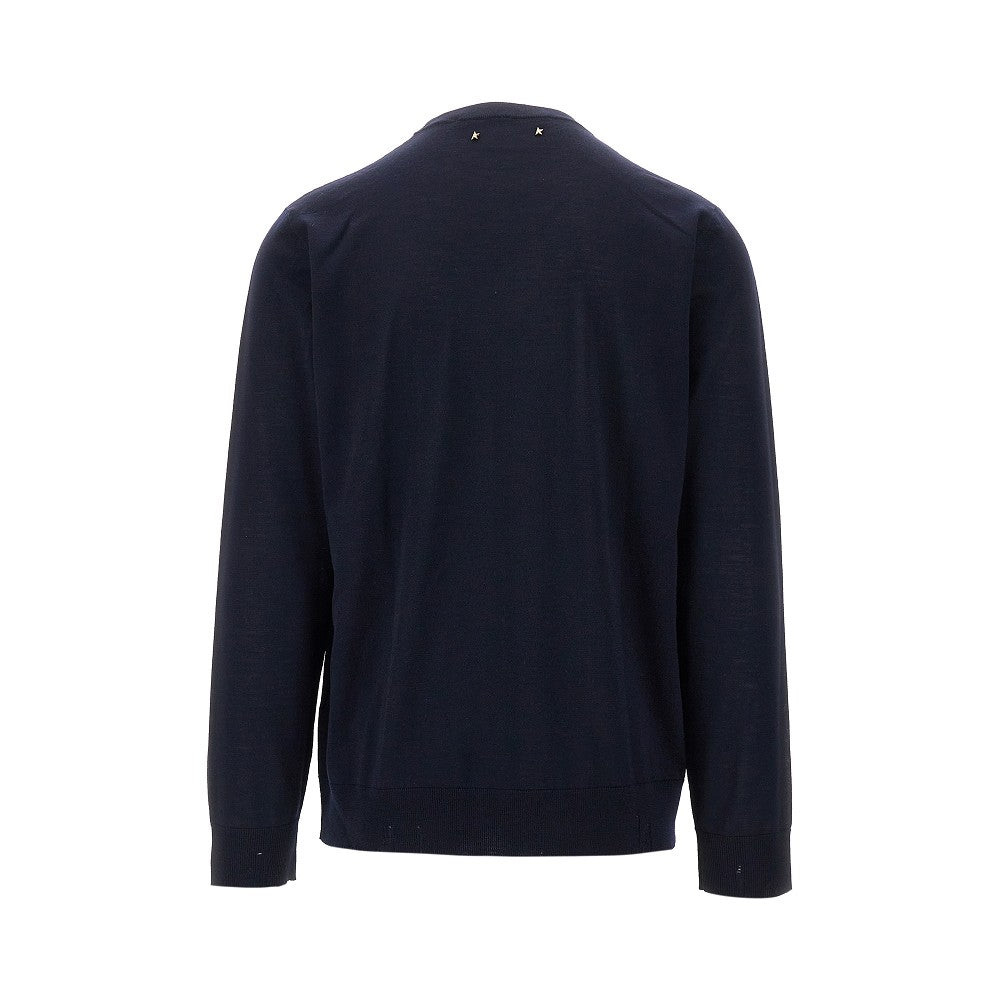 Pullover girocollo in lana merino