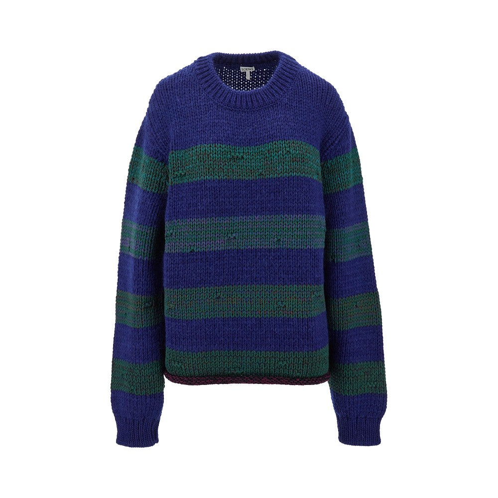 Laddered effect striped sweater
