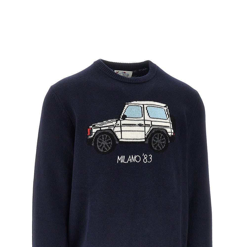 Cashmere-blend sweater with inlay