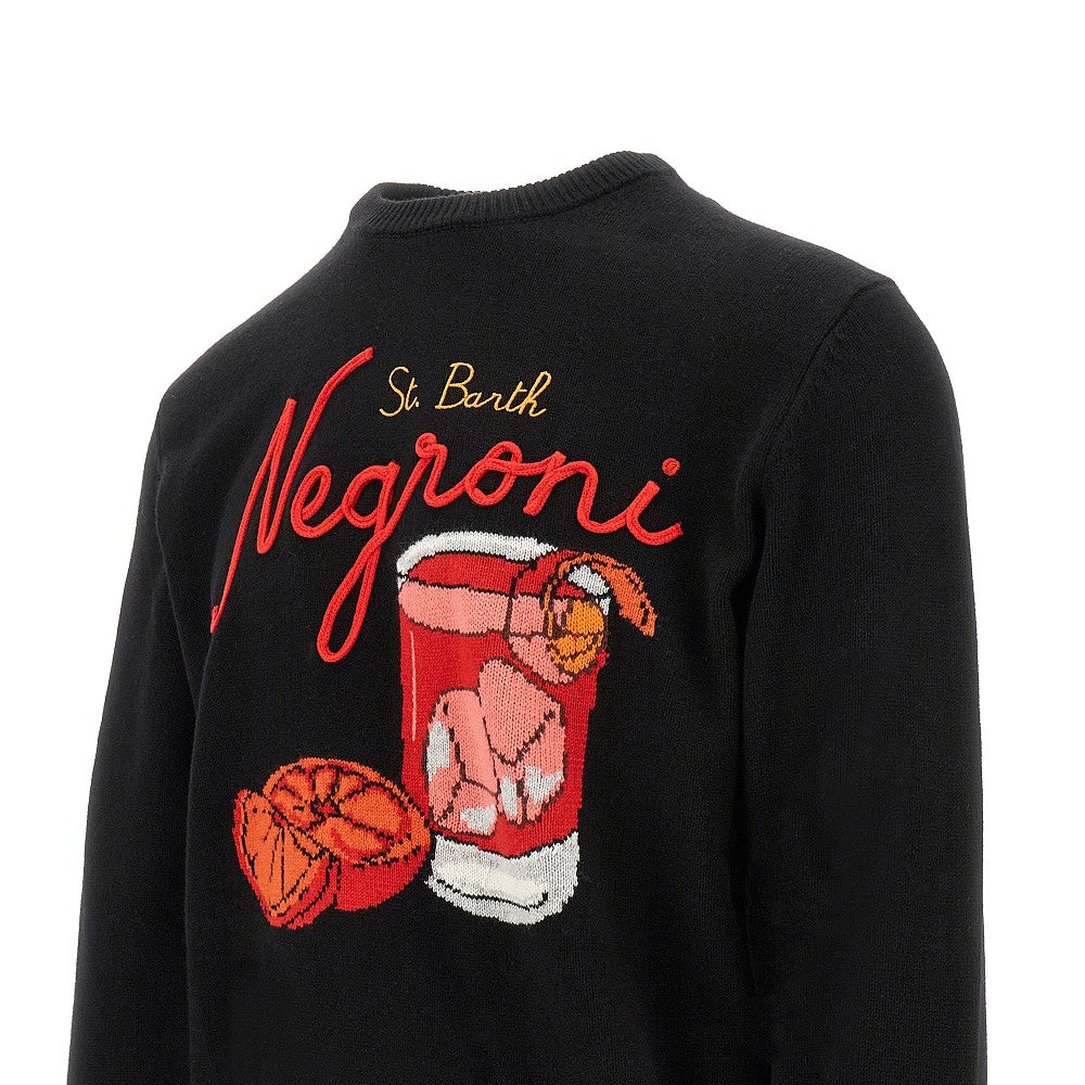 Pullover girocollo con motivo Negroni