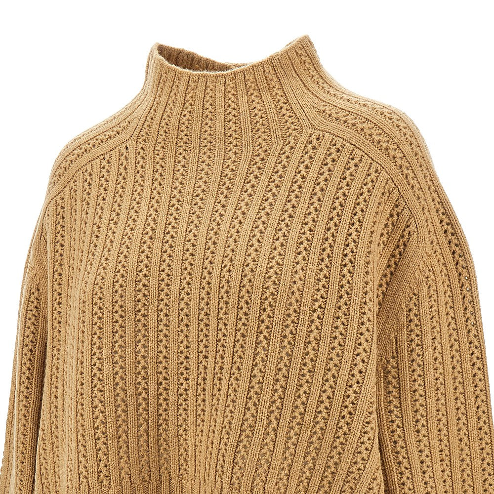 Pullover cropped in lana e cachemire