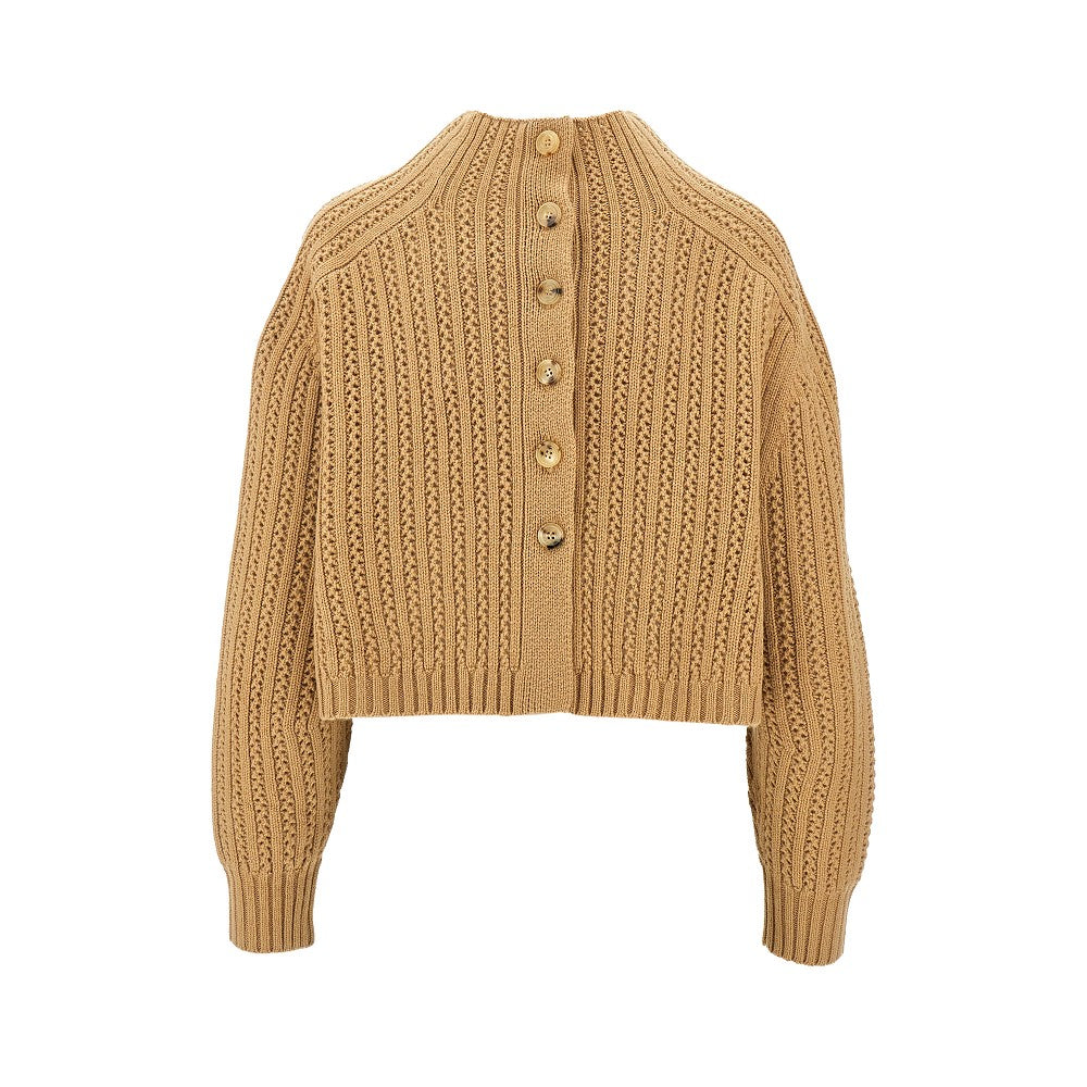 Pullover cropped in lana e cachemire