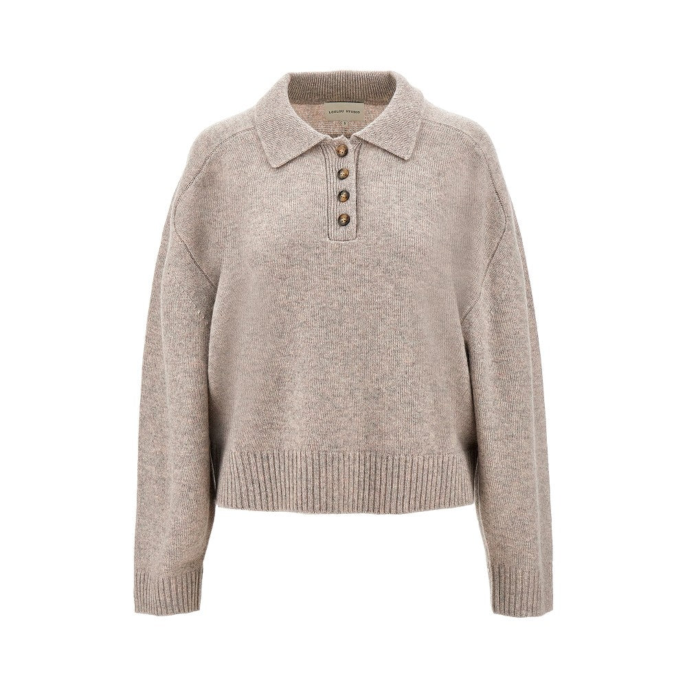 'Homere' cashmere knitted polo shirt