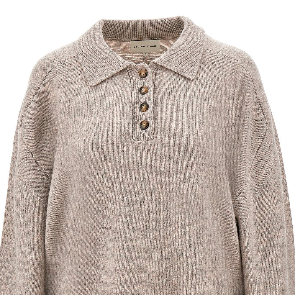 'Homere' cashmere knitted polo shirt