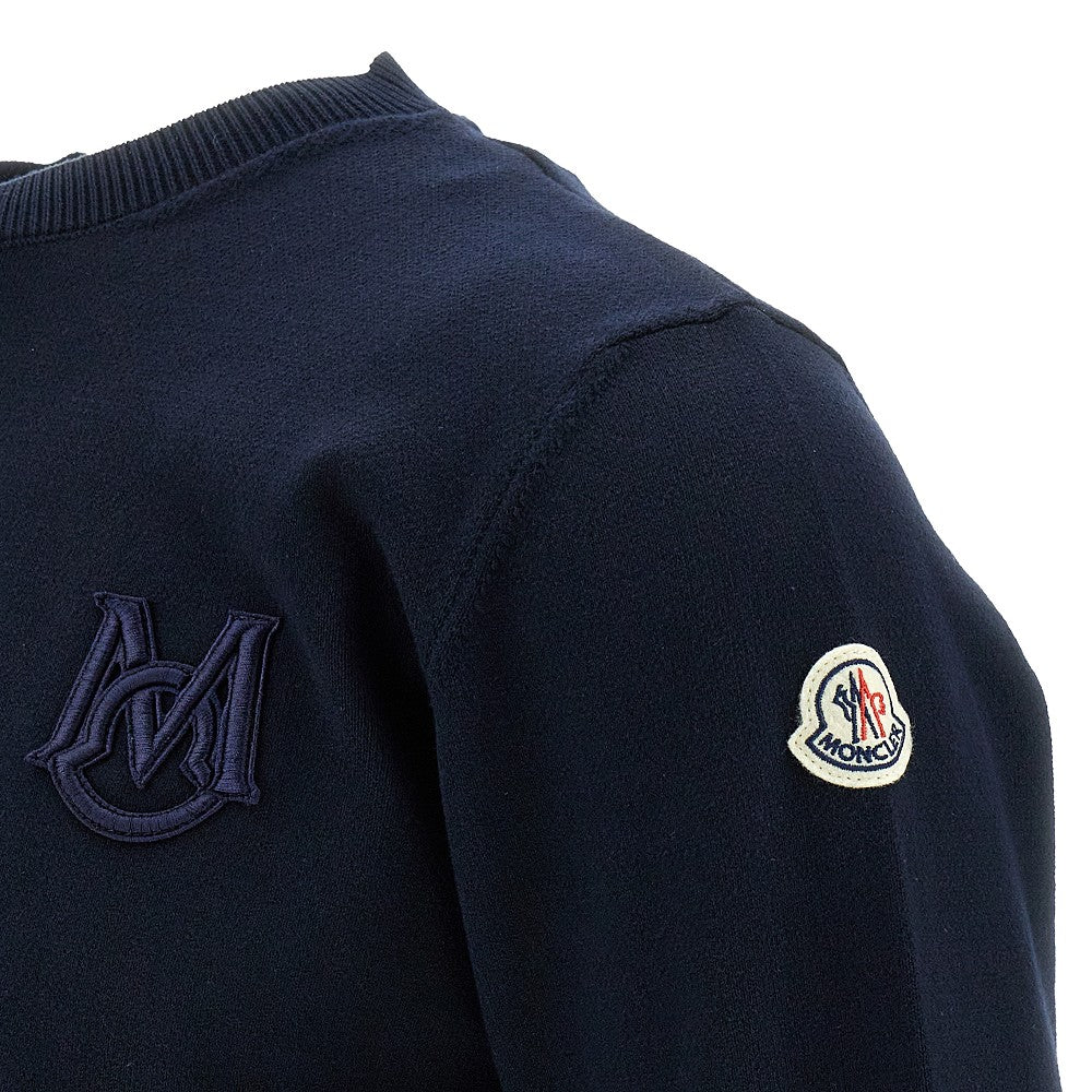 Monogram embroidery crewneck sweater