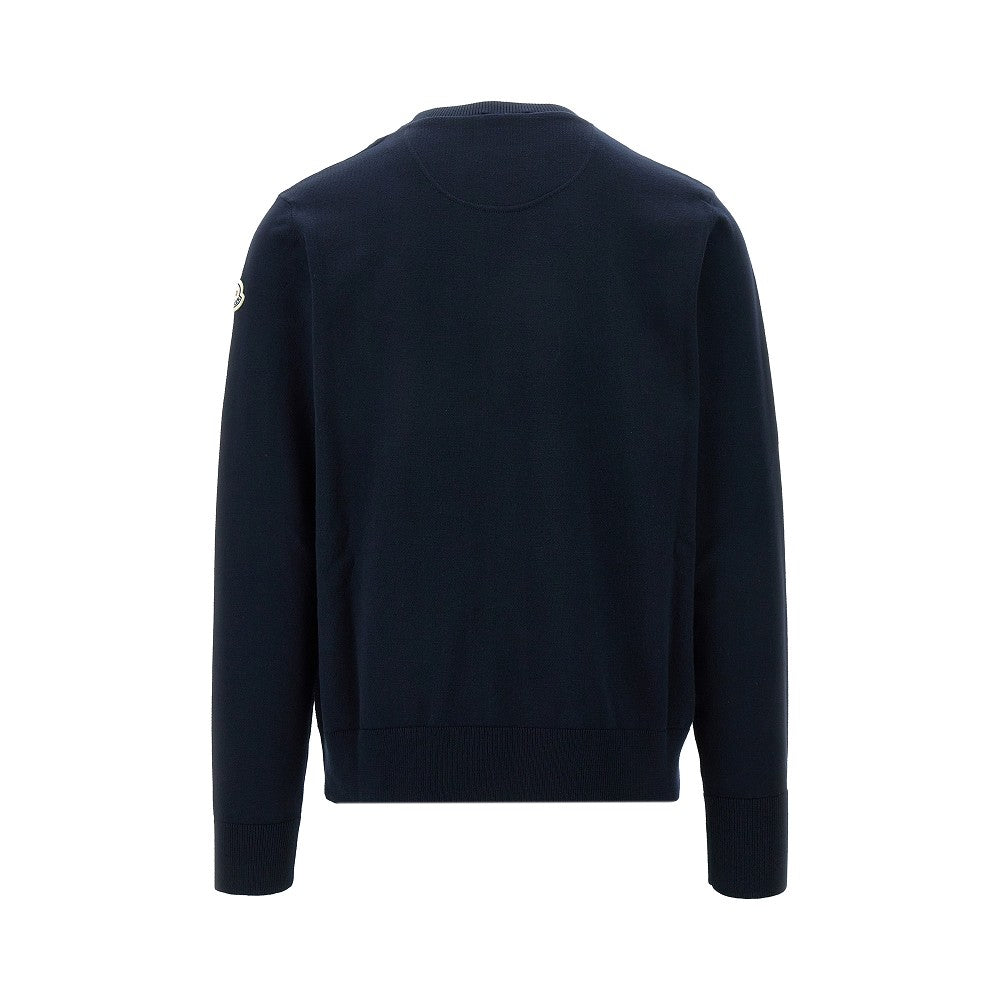 Monogram embroidery crewneck sweater