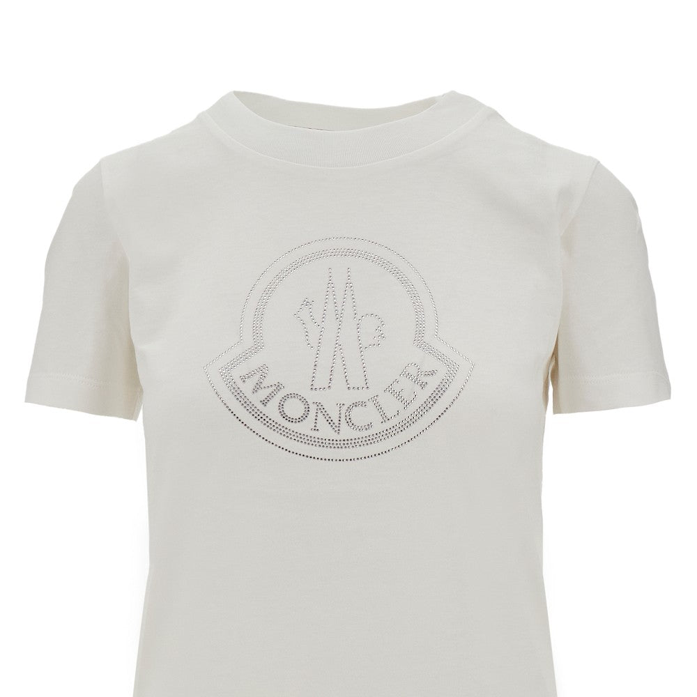 T-shirt con logo strass