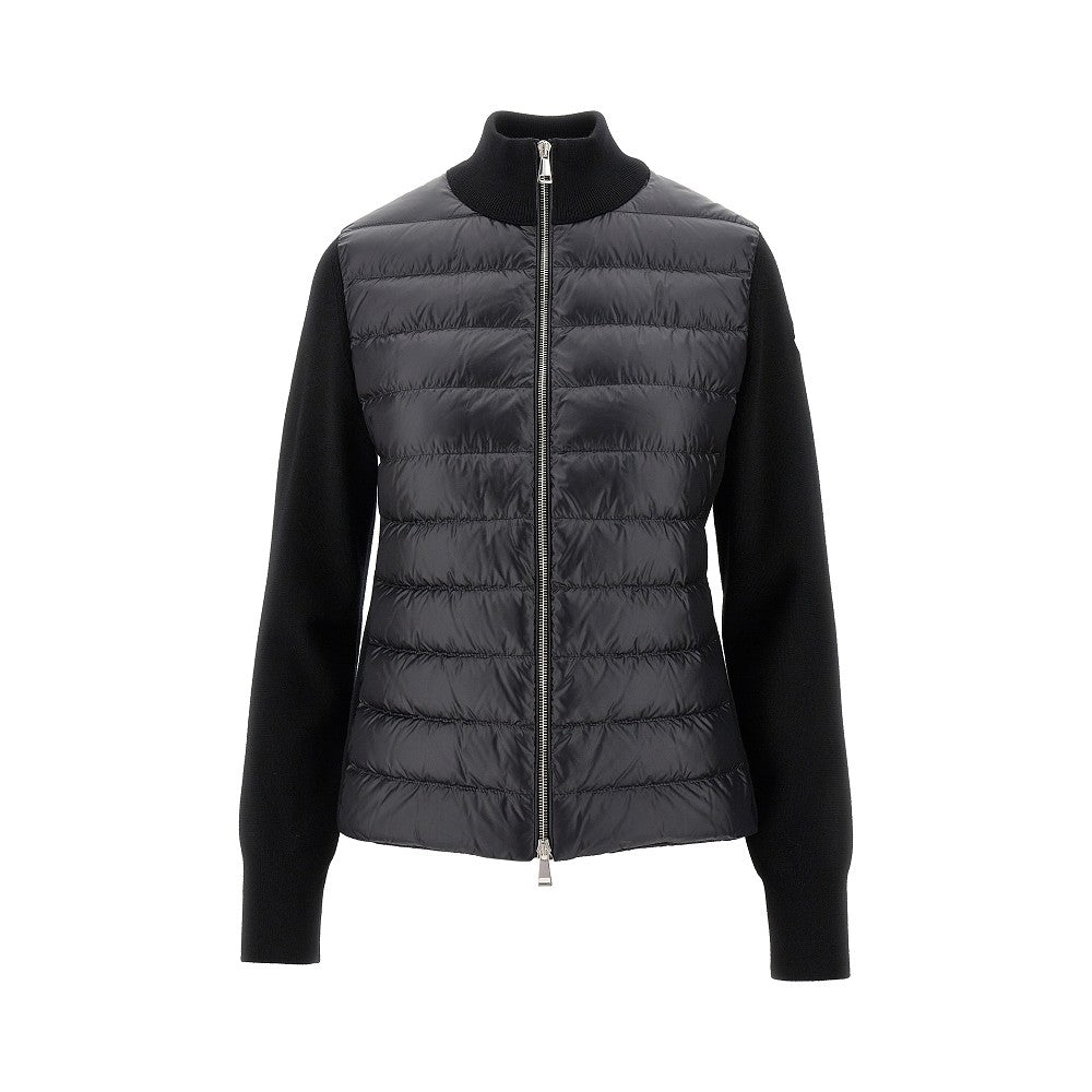 Cardigan full-zip in nylon e lana