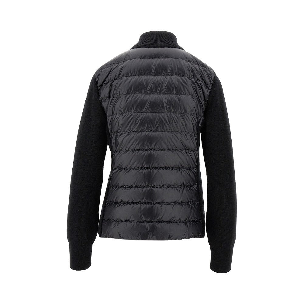 Cardigan full-zip in nylon e lana
