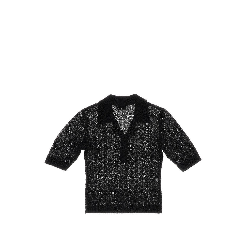 Polo in maglia pointelle