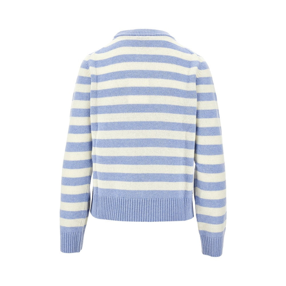 Pullover in misto lana riciclata con intarsio