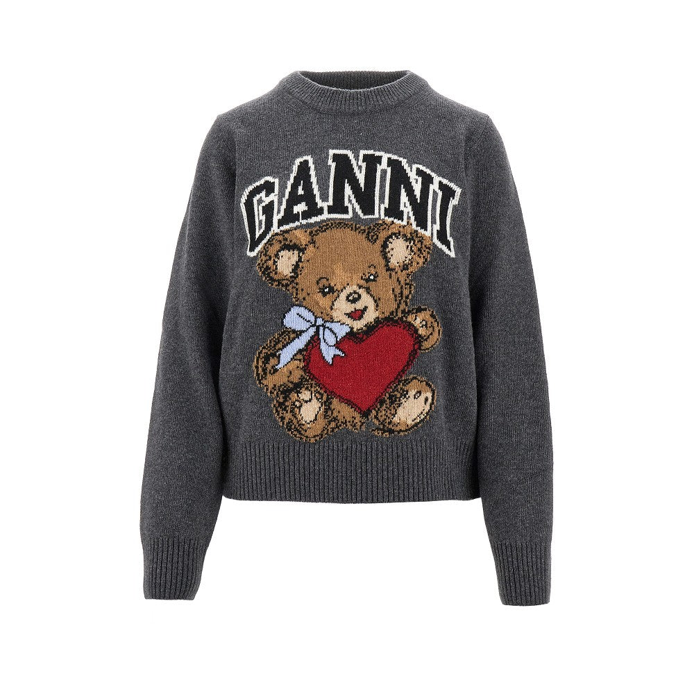 Pullover con intarsio orsetto
