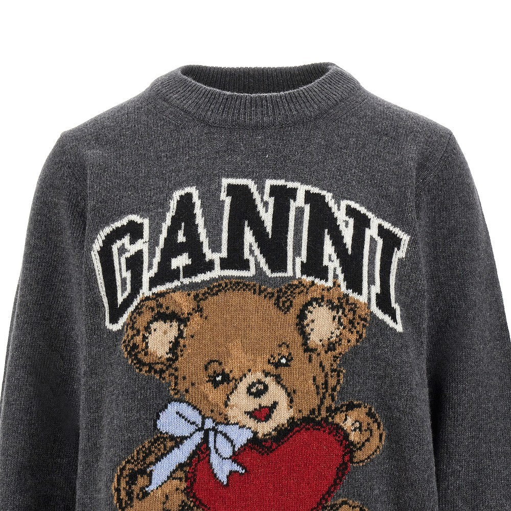 Pullover con intarsio orsetto