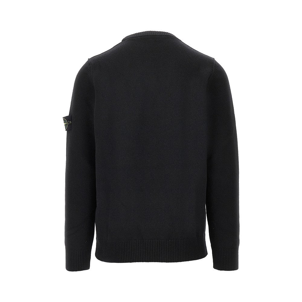 Wool-blend sweater with logo badge