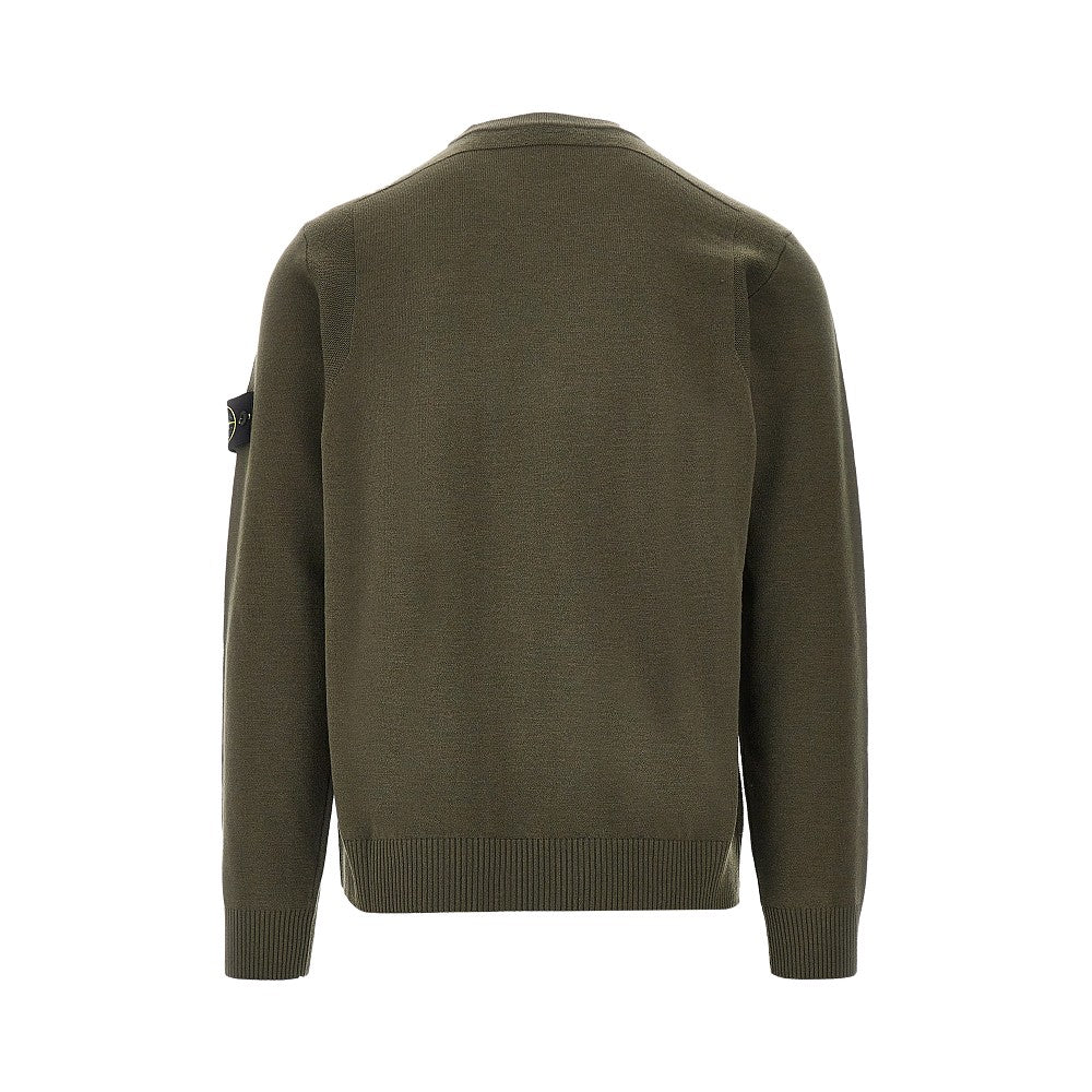 Wool-blend sweater with logo badge