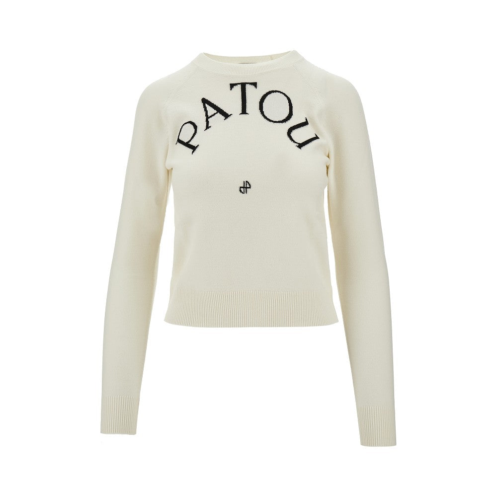 Jacquard logo crewneck sweater