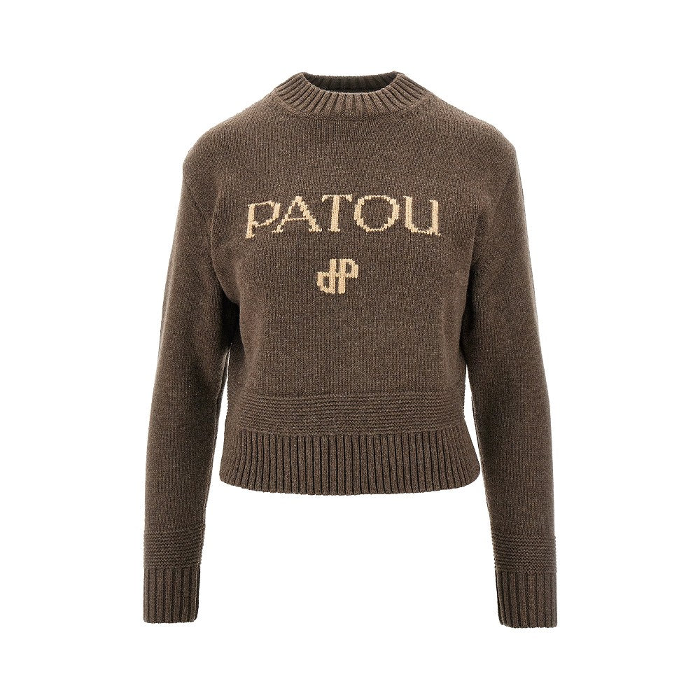 Wool and cashmere sweater with logo
