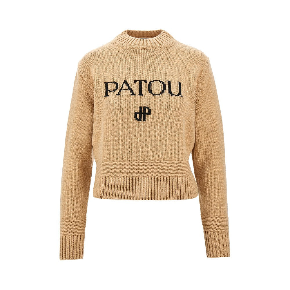 Wool and cashmere sweater with logo