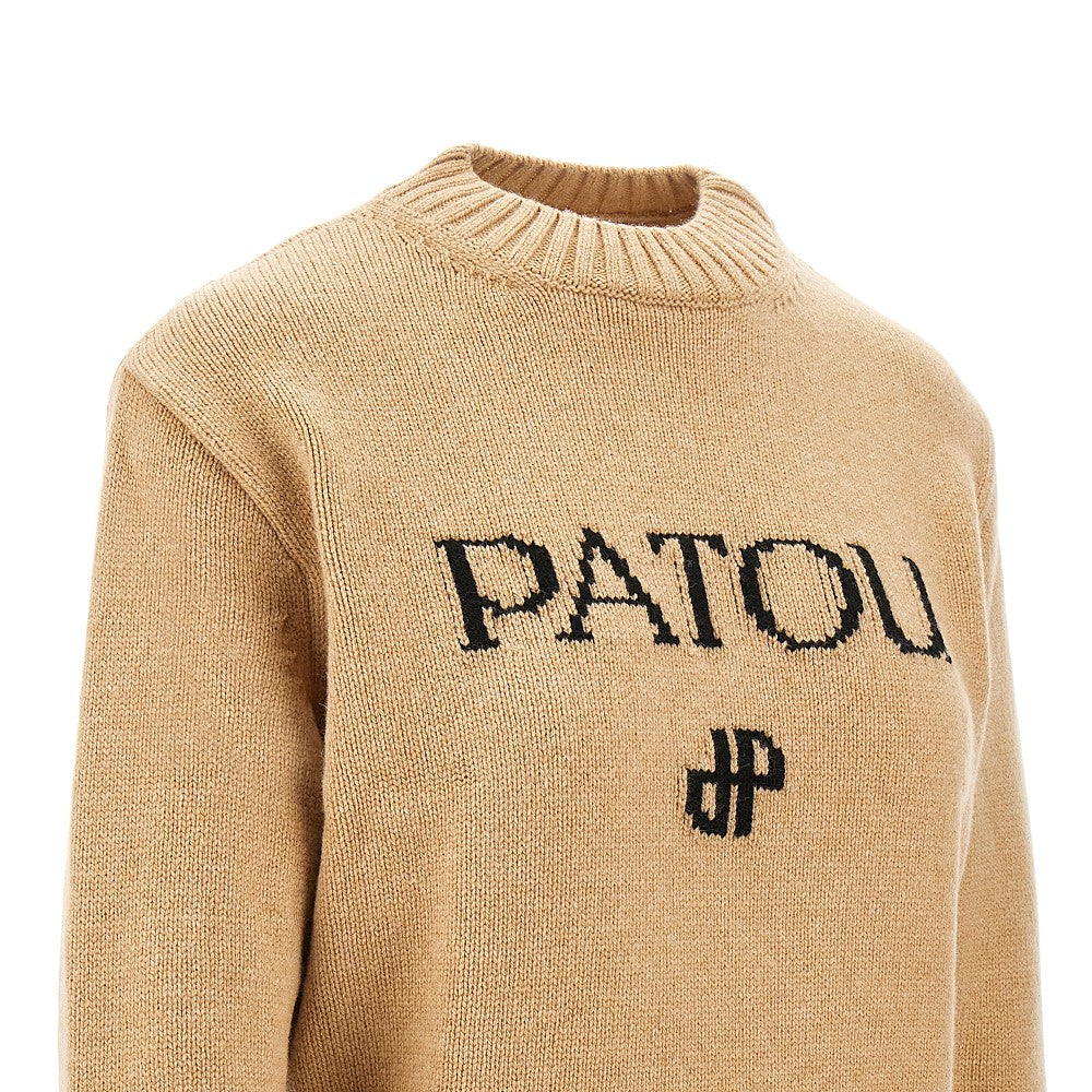 Wool and cashmere sweater with logo