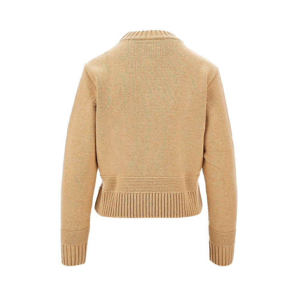 Wool and cashmere sweater with logo
