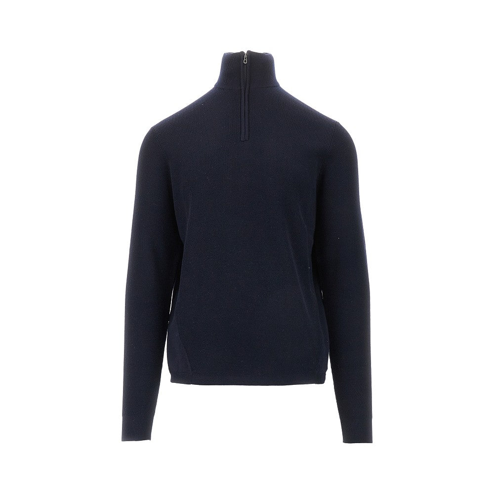 Waffle half-zip sweater