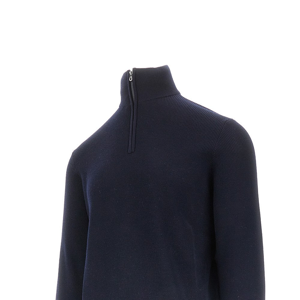 Waffle half-zip sweater