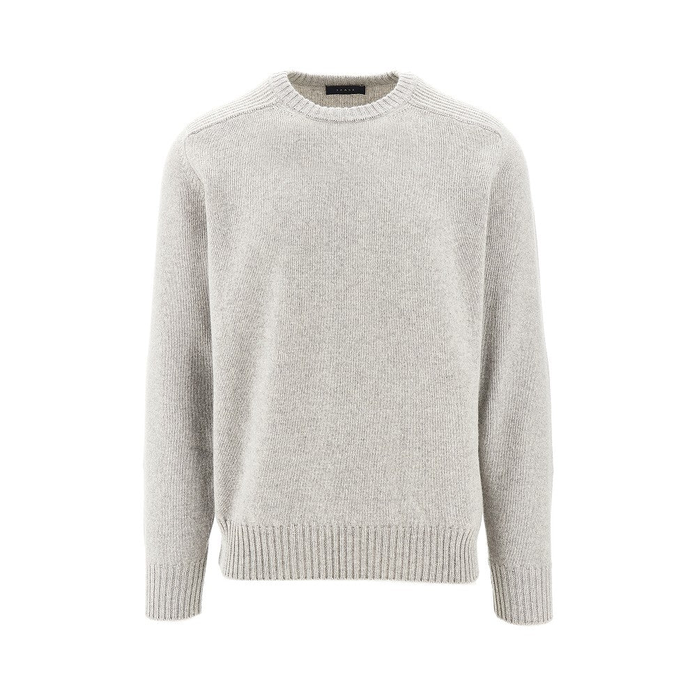 Pullover girocollo in cachemire coarsehair