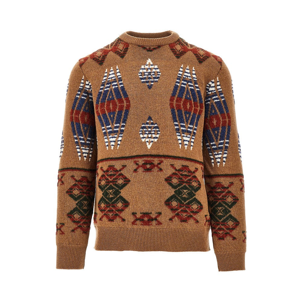 Pullover in misto lana con intarsi