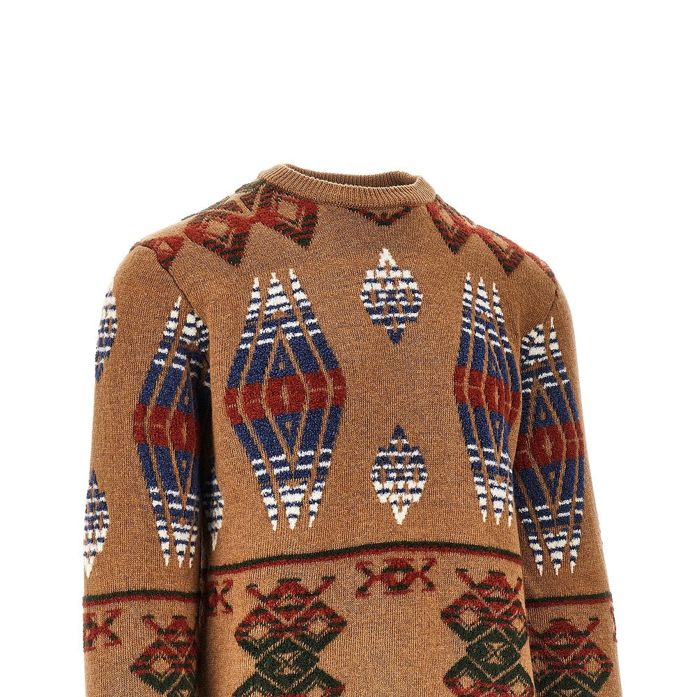 Pullover in misto lana con intarsi