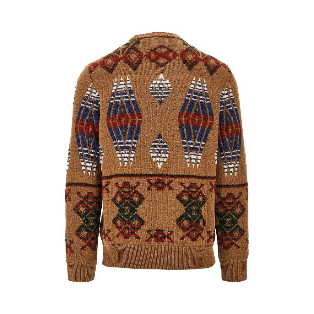 Pullover in misto lana con intarsi