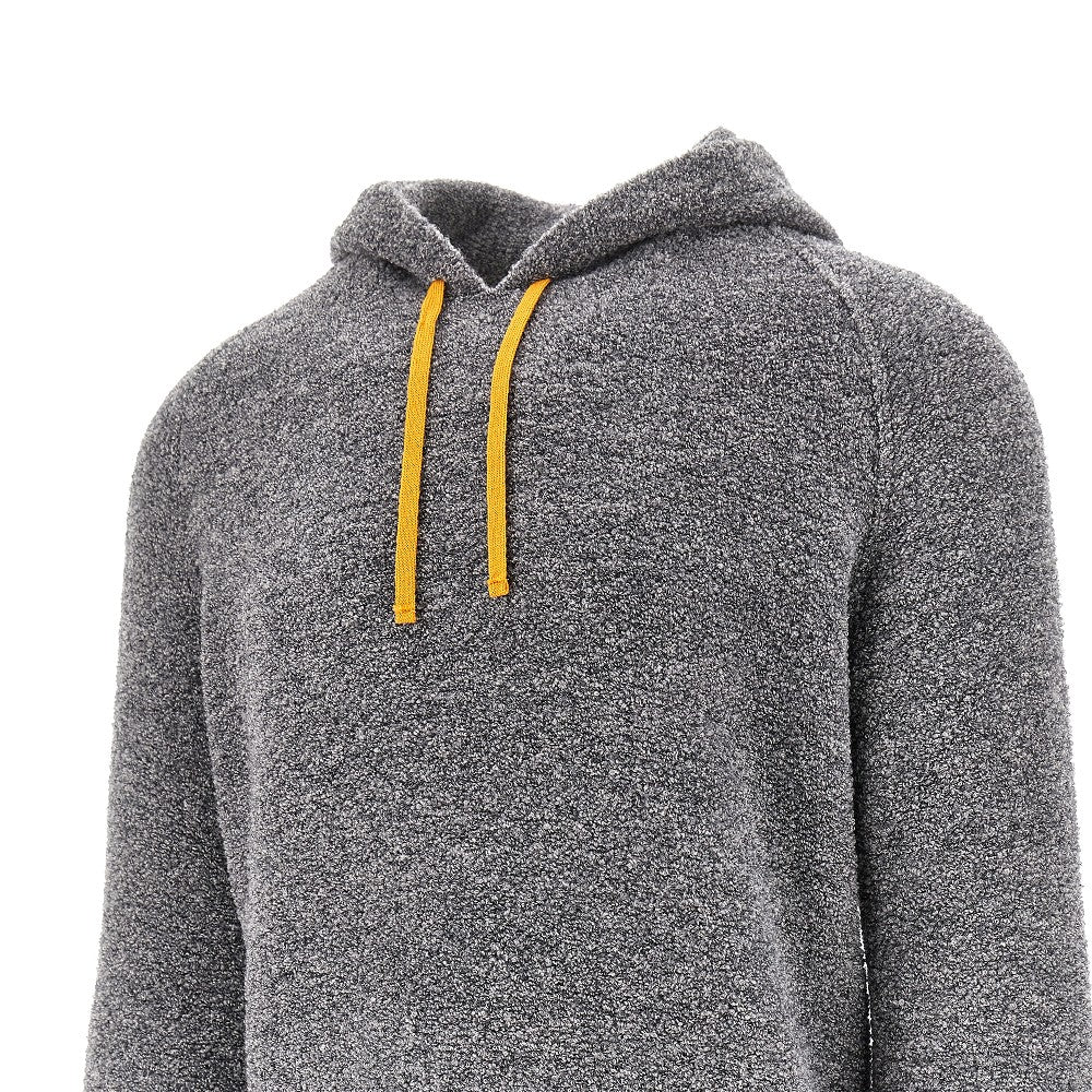 Bouclé knit hoodie