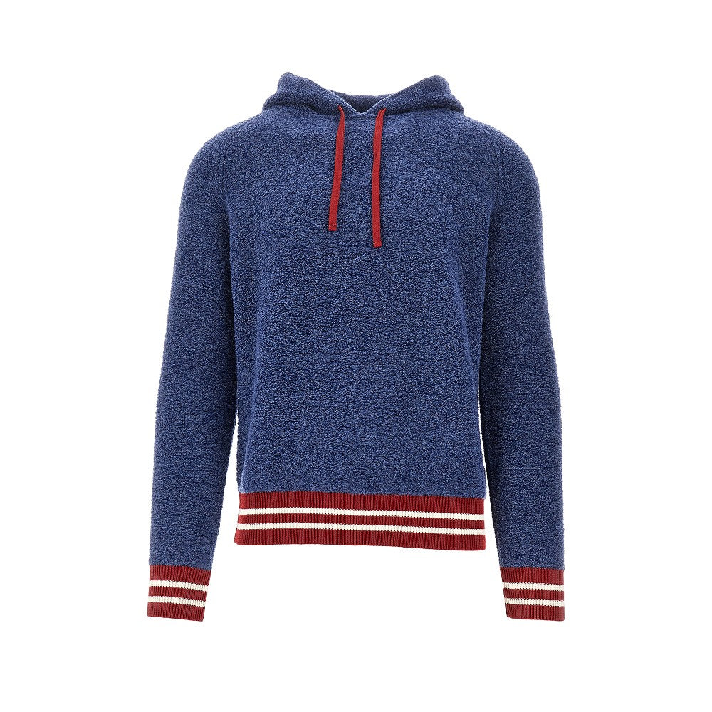 Bouclé knit hoodie