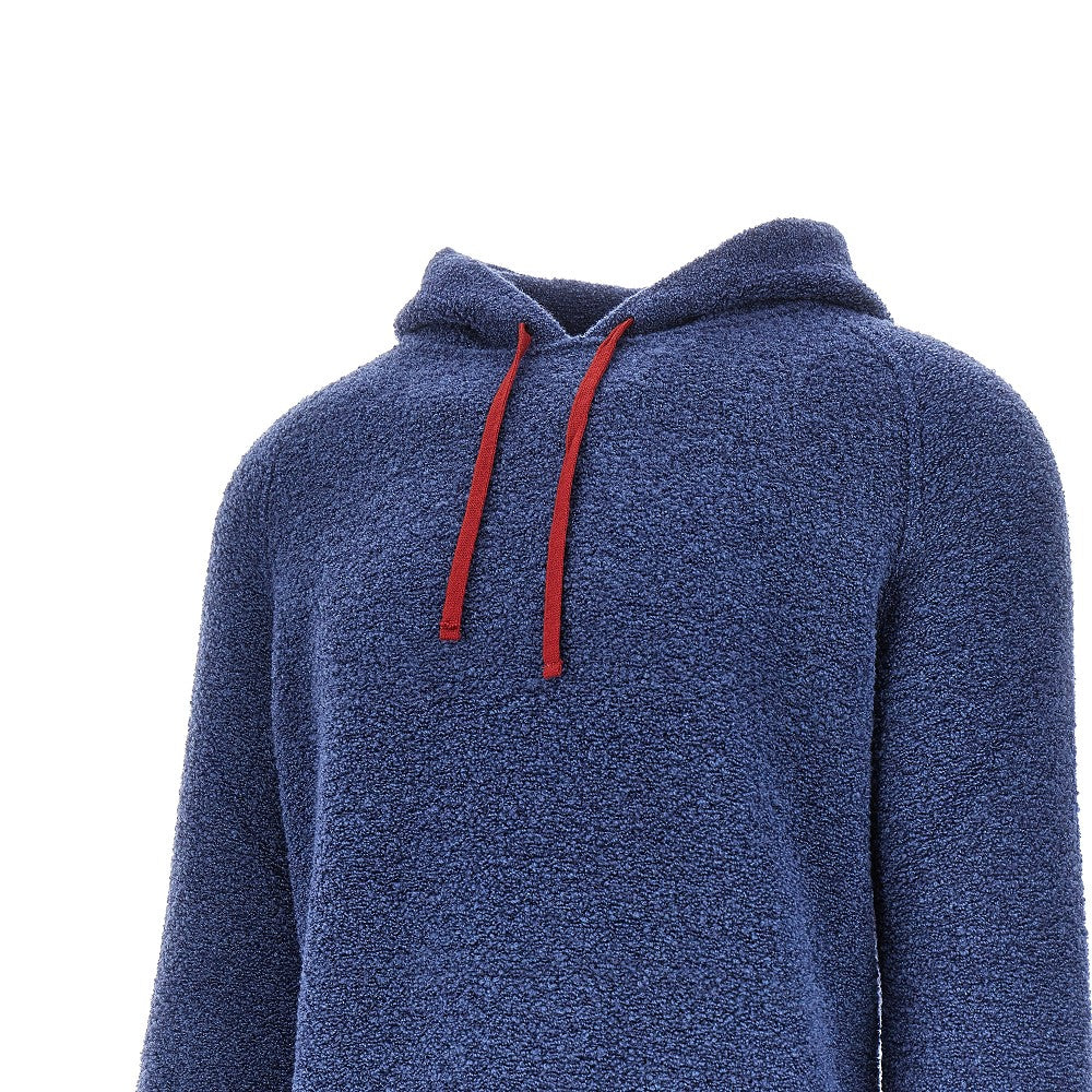 Bouclé knit hoodie
