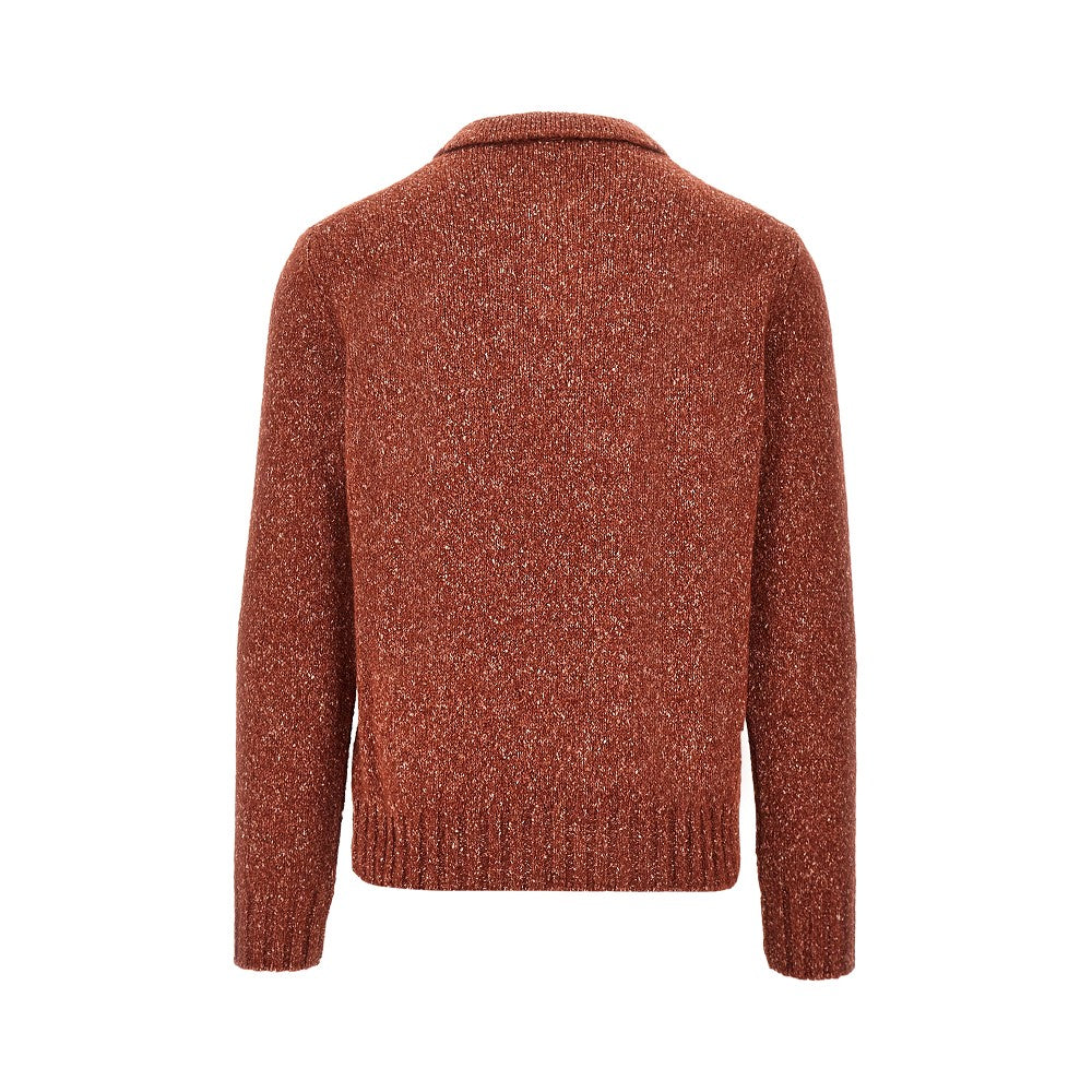 Pullover polo in misto alpaca