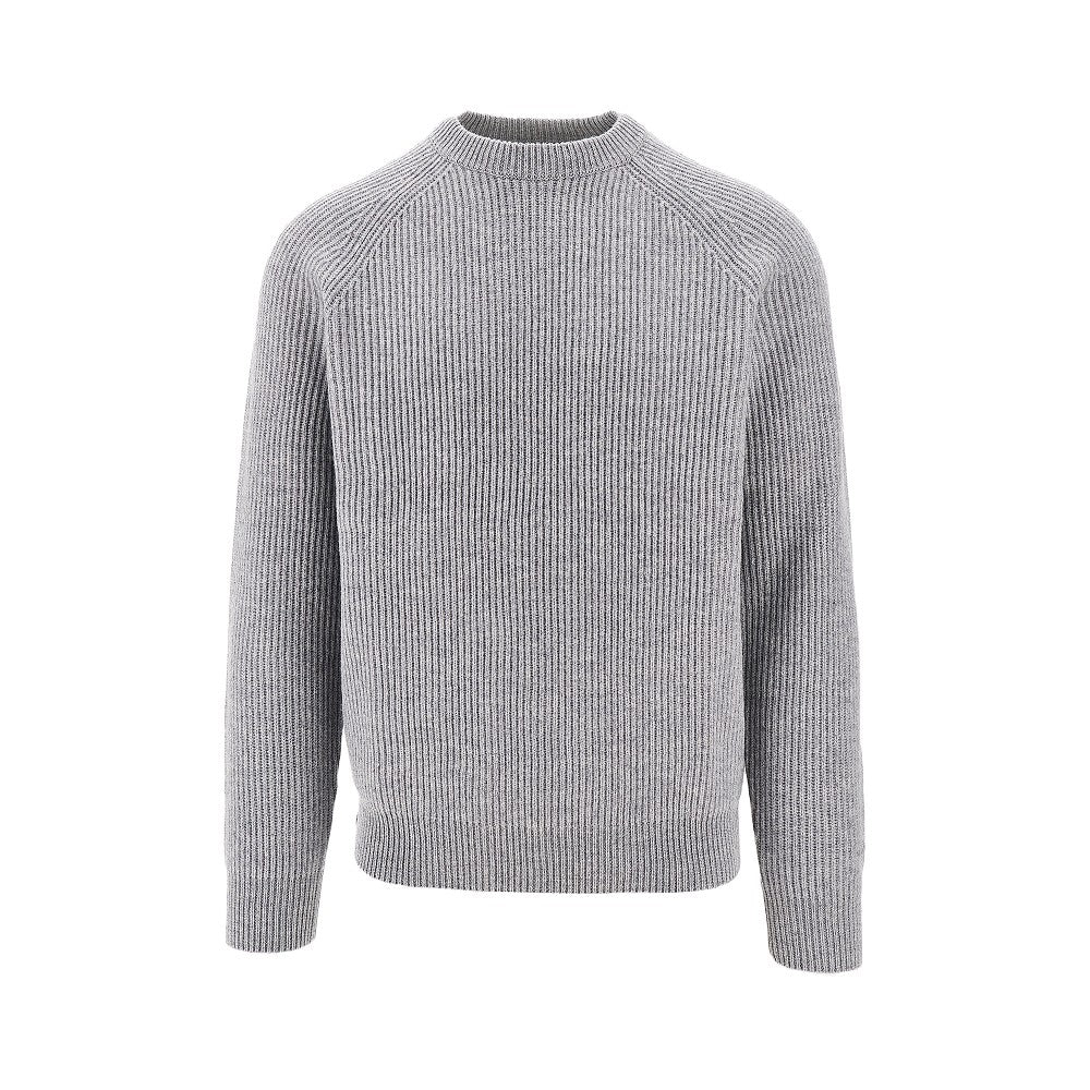 Ribbed wool crewneck sweater