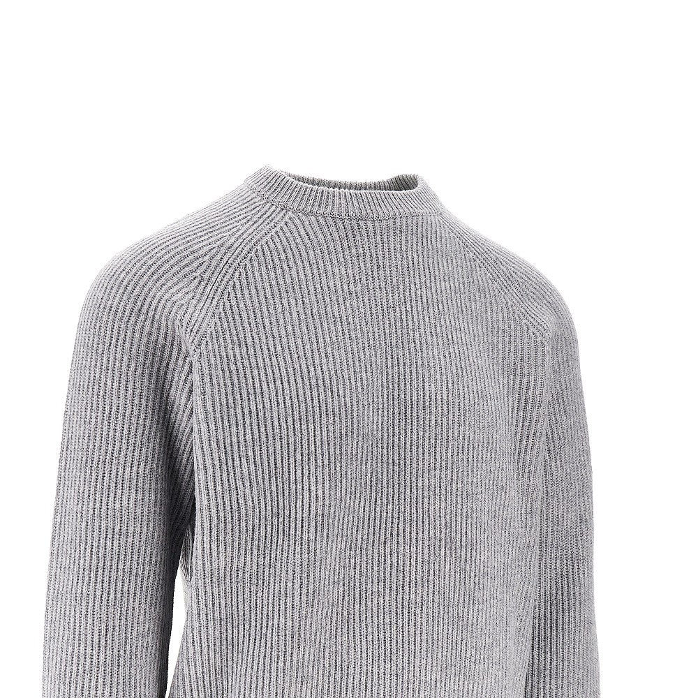 Ribbed wool crewneck sweater