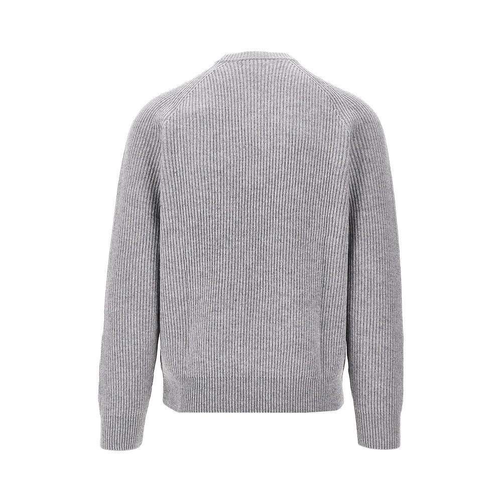 Ribbed wool crewneck sweater