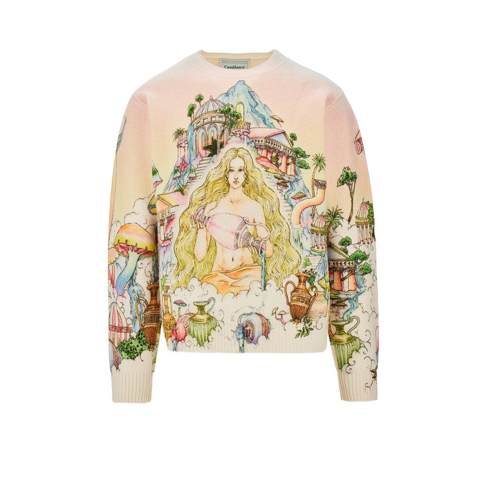 Pullover con stampa 'The road to knowledge'