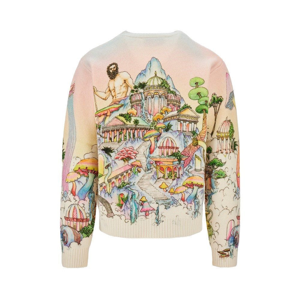 Pullover con stampa 'The road to knowledge'