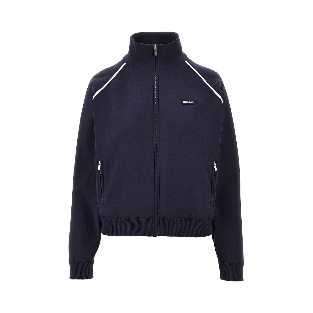 Felpa full-zip in maglia tecnica