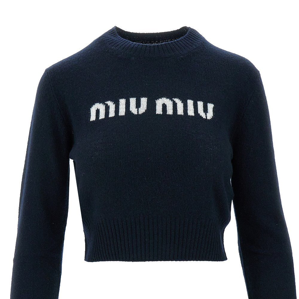 Wool and cashmere cropped sweater