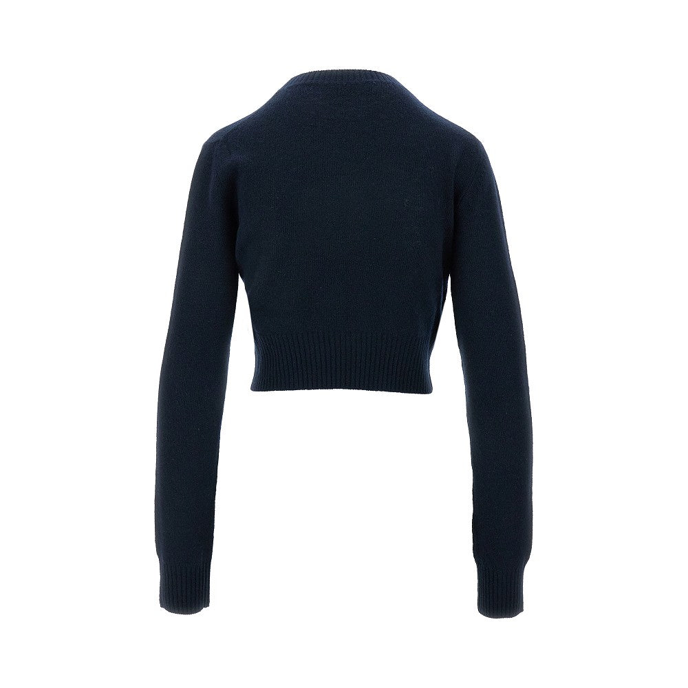 Wool and cashmere cropped sweater